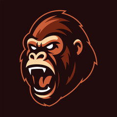 Gorilla Head Mascot Vector Logo