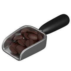 3d render Coffee beans in a scoop icon
