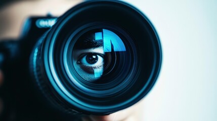 Actor in Focus Through Camera Viewfinder Highlights Emotion