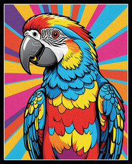Fototapeta premium Parrot . Logo design for use in graphics. T-shirt print, tattoo design. Oil painting