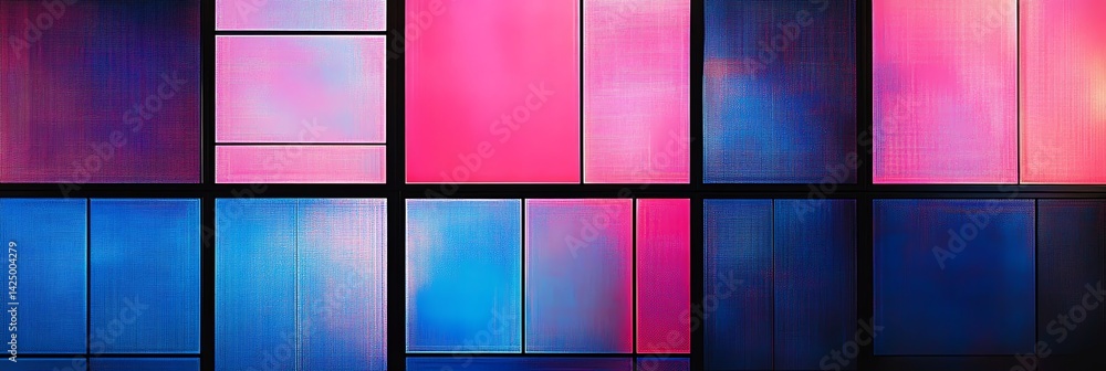 Poster abstract colorful wall with rectangular panels and geometric composition