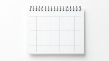 A blank calendar notebook with a spiral binding, ready for notes and planning.