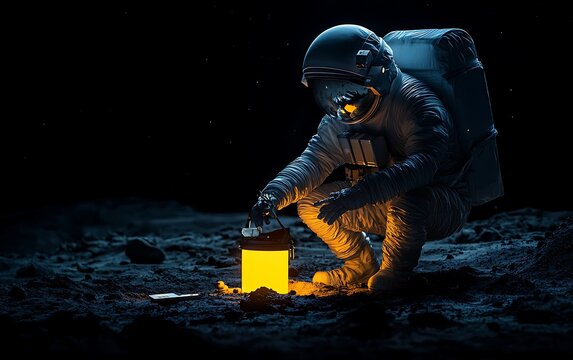 Astronaut on Moon, Night Light