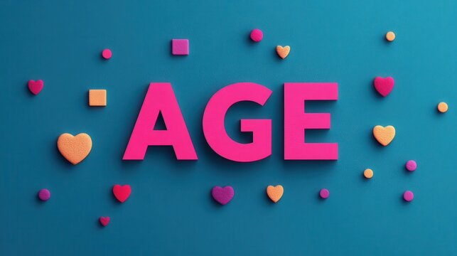 The word "AGE" with a DNA background symbolizes how strong genes contribute to longevity and good health. Science and research related to anti-aging and life extension.