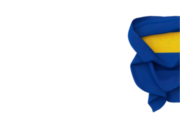 Abstract 3D Render Of Blue And Yellow Geometric Shapes On Black Background