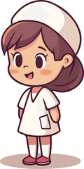Cartoon nurse illustration material
