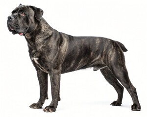 Obraz premium Majestic Cane Corso Dog Breed Dark Brindle Coat Studio Shot Canine Portrait