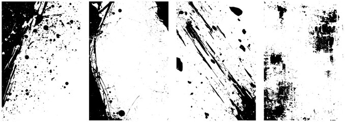 Grunge Splatter and Ink Scratch Overlays, Abstract Distressed Texture Pack for Urban and Horror Art