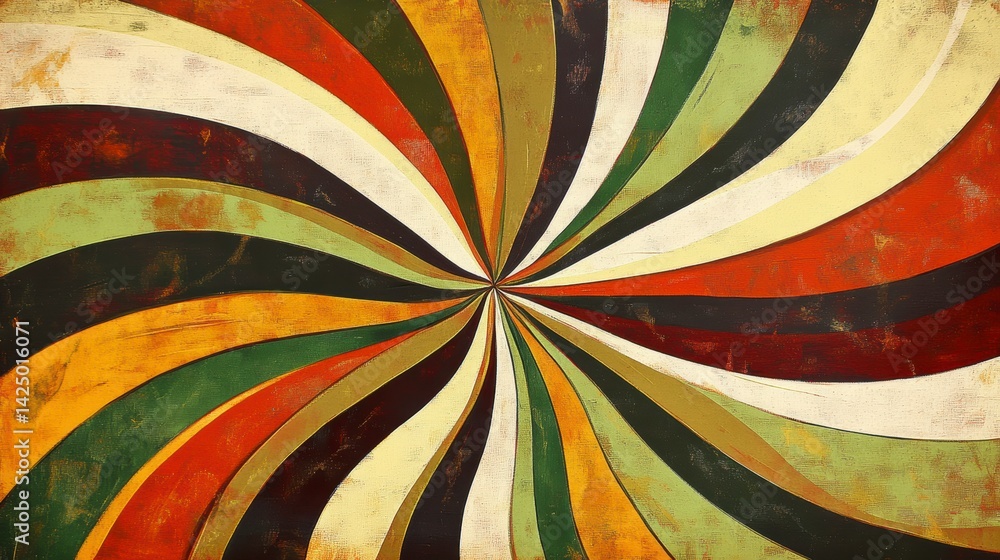 Poster Abstract swirl pattern in autumnal colors with grunge texture.