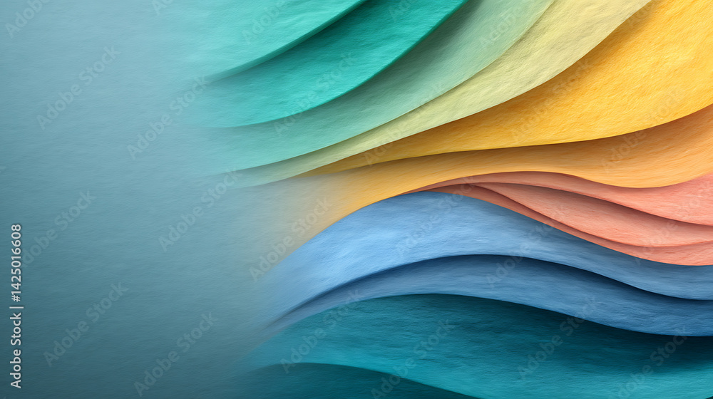 Aufkleber retro grainy background noise texture effect summer design green blue yellow abstract wave pattern g