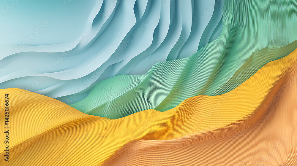Aufkleber retro grainy background noise texture effect summer design green blue yellow abstract wave pattern g