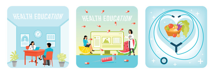 Doctor discussing health education.Online health education.Healthy living, Health education