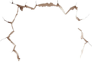 Abstract Broken Crack Illustration on Transparent Black Background