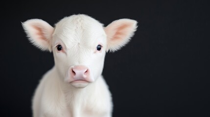 Obraz premium Cute white calf portrait