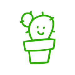 cute smiling cactus illustration