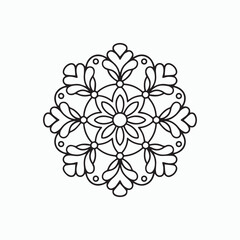 Minimalist Mandala Line Art in Black and White