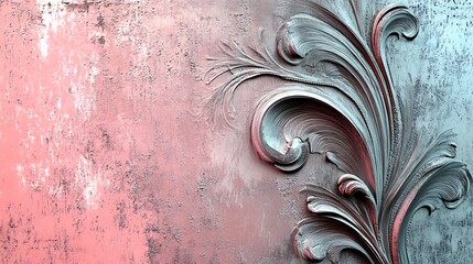 A beautifully designed floral ornament with intricate ornate textures