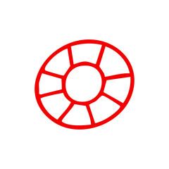 Fototapeta premium red lifebuoy design outline