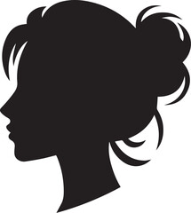 woman head vector black and white