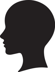 woman head vector black and white