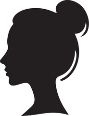 woman head vector black and white