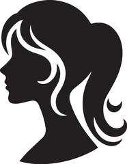 woman head vector black and white