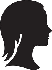woman head vector black and white