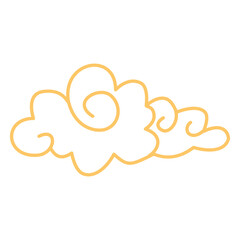 Oriental Clouds Ornament with Flat Design. Vector Illustration.