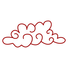 Oriental Clouds Ornament with Flat Design. Vector Illustration.
