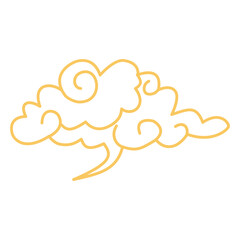 Oriental Clouds Ornament with Flat Design. Vector Illustration.