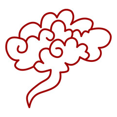 Oriental Clouds Ornament with Flat Design. Vector Illustration.