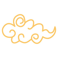 Oriental Clouds Ornament with Flat Design. Vector Illustration.