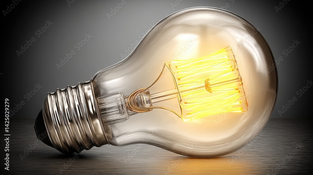 Poster light bulb on table symbolizing business accelerator concepts for startup development and innovative