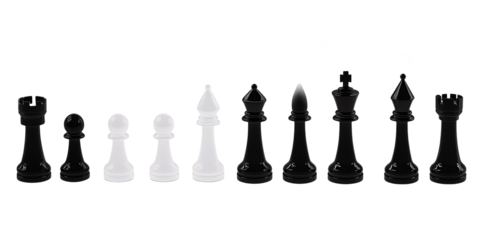 Chess Pieces Array Isolated on Transparent Background Illustration