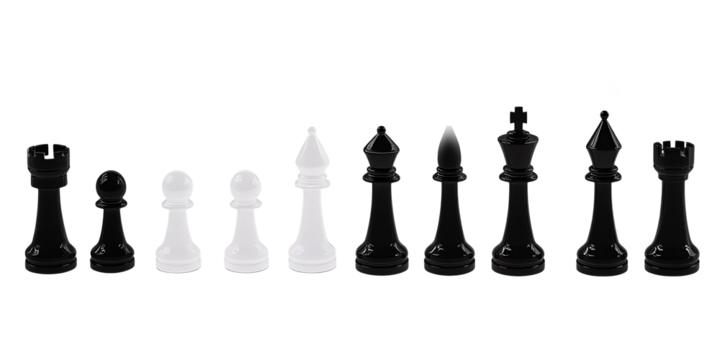 Chess Pieces Array Isolated on Transparent Background Illustration