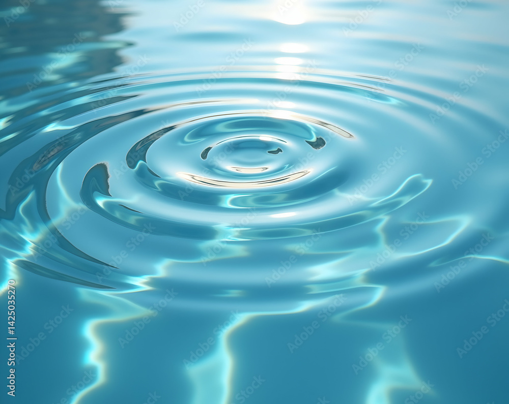 Aufkleber a captivating close-up, mesmerizing ripples forming concentric circles on the serene surface of clea