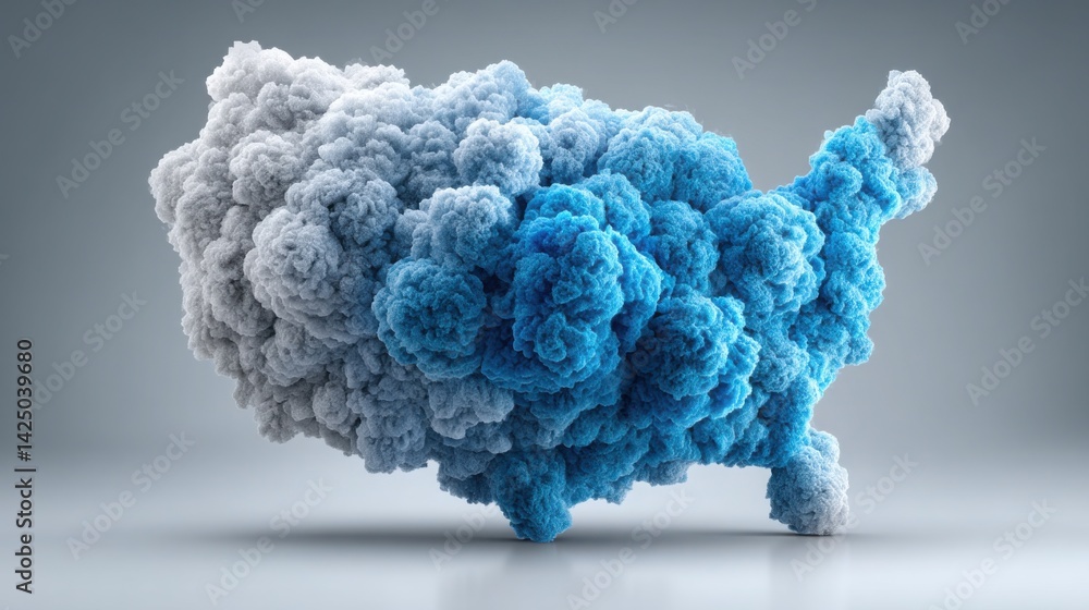 Poster artistic visualization of a cloud of smoke representing concepts of data management and cloud comput