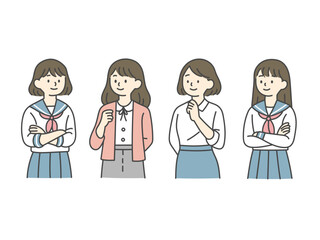 女子生徒と先生のセット