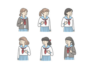 制服女子の髪型バリエーション