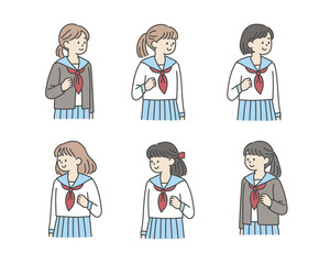 制服女子の髪型バリエーション