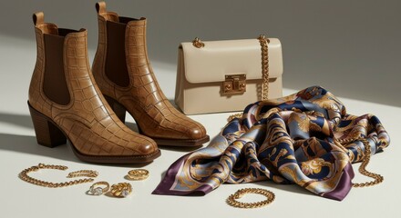 Boots Bag Scarf Jewelry Fashion Accessories