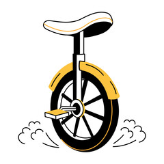 A hand drawn style illustration of a monocycle   © Vectors Market