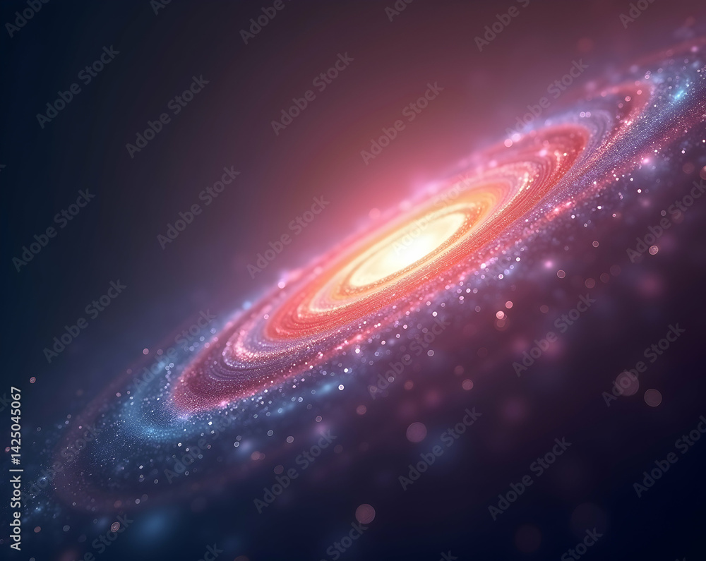 Aufkleber a mesmerizing macro shot captures the glowing heart of a galaxy with a soft gradient, revealing a un