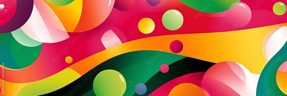 Poster abstract colorful background with rounded shapes and vibrant gradients design