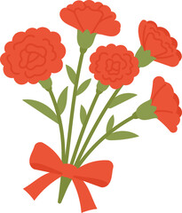Carnation Flower Illustration – Flat Design Style
