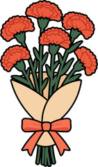 Carnation Flower Illustration – Flat Design Style