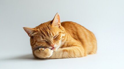 Obraz premium Ginger cat grooming itself (1)