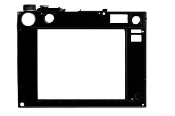 Fototapeta premium Black Camera Outline Illustration On Isolated Transparent Background