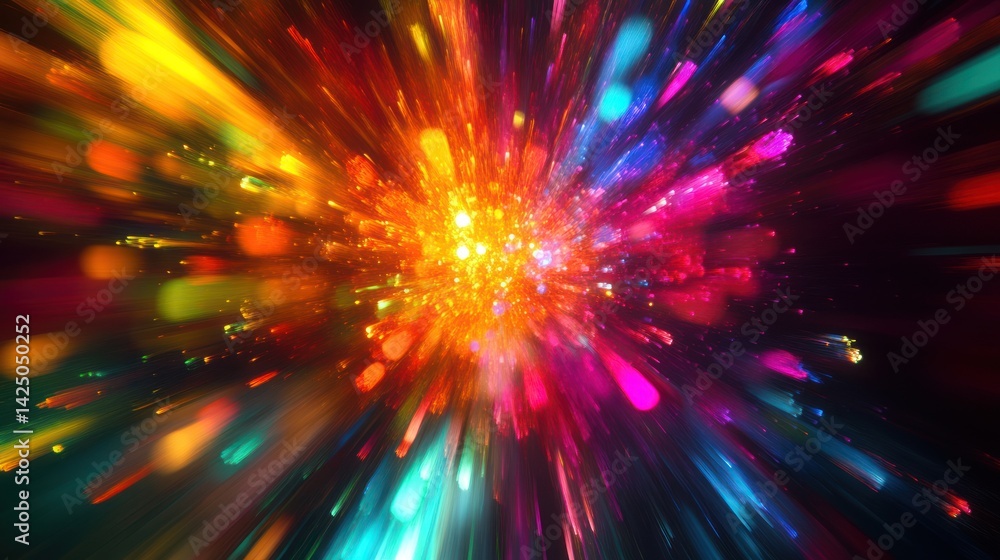 Aufkleber chromatic burst: an explosive display of vibrant colors in dynamic motion