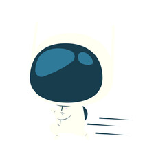 Cartoon astronaut running fast with motion lines. Perfect for action themes, space journeys, energetic designs, or futuristic and playful educational illustrations.